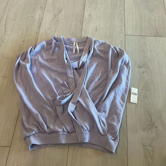 Anthropologie Rambuteau Surplice Lavender Purple Wrap Sweater Top Size Small - Picture 1 of 8